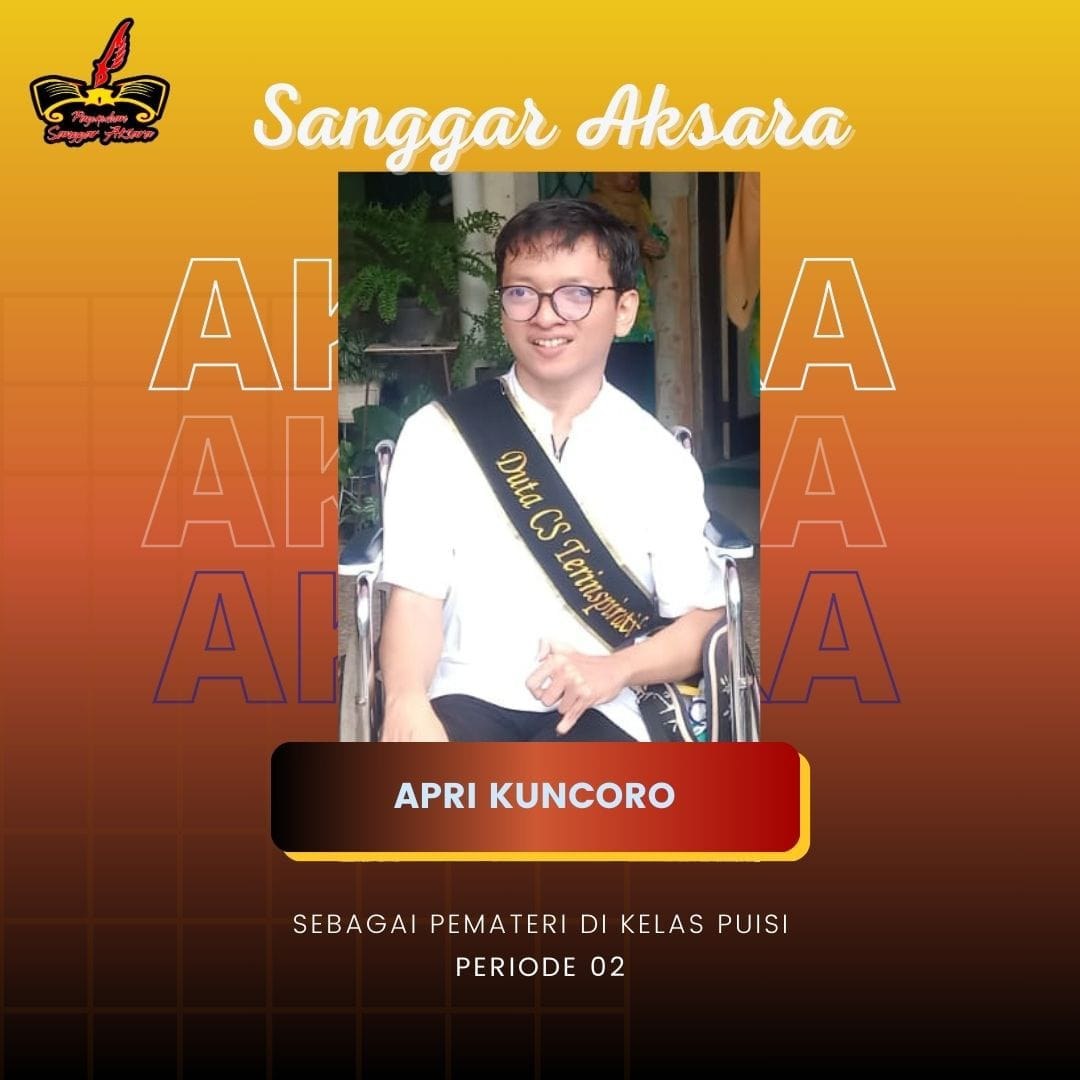 Apri Kuncoro pada materi kegiatan Sanggar Aksara